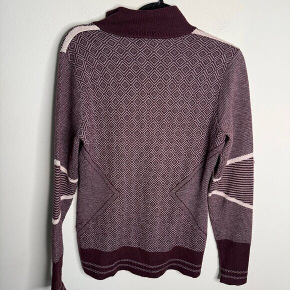 Smartwool Women's Purple Dacono Merino Wool 1/2 Zip Sweater -Size M Medium - Picture 3 of 6